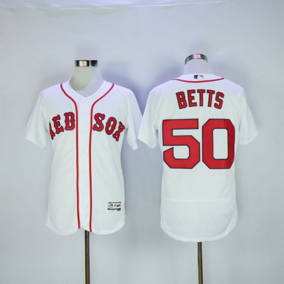 Men Boston Red Sox #50 Mookie Betts White Elite MLB Jerseys